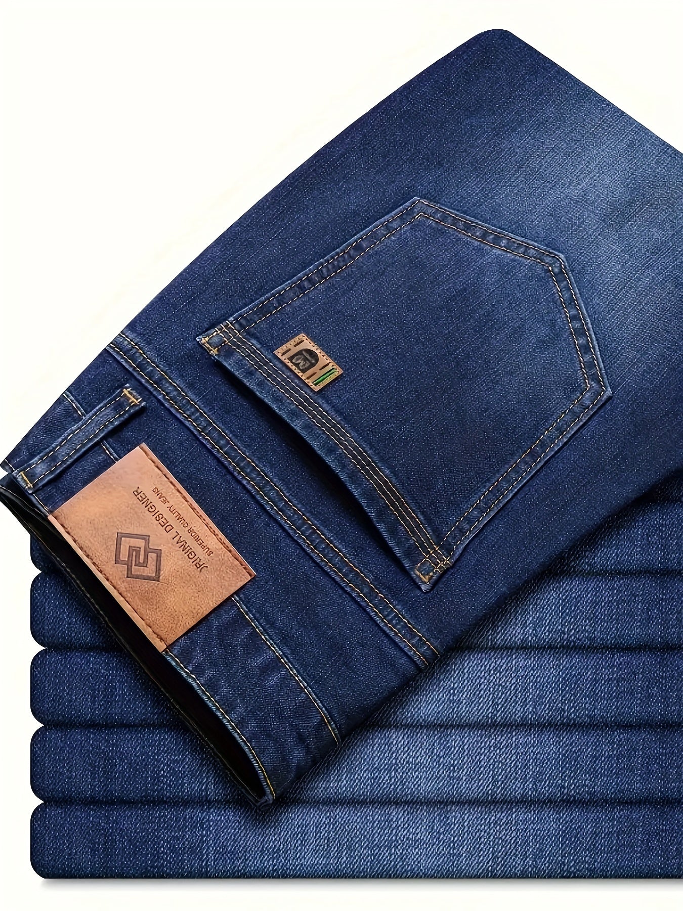 Fijne stretch denim heren jeans (straight legs)