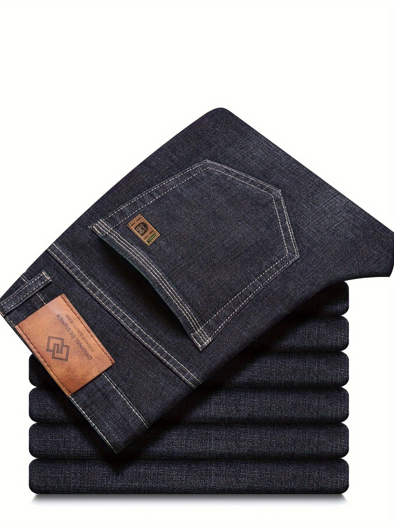 Fijne stretch denim heren jeans (straight legs)