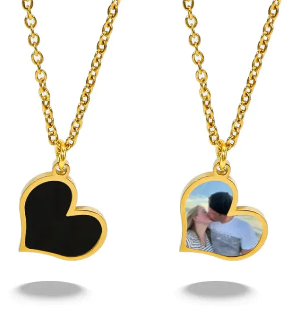 Halsketting hart goud/zilver of zwart