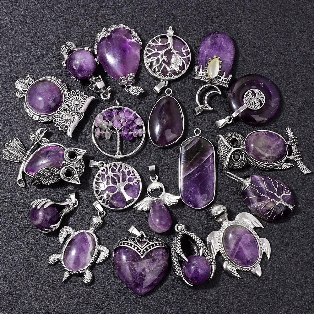 Verschillende hangers amethyst