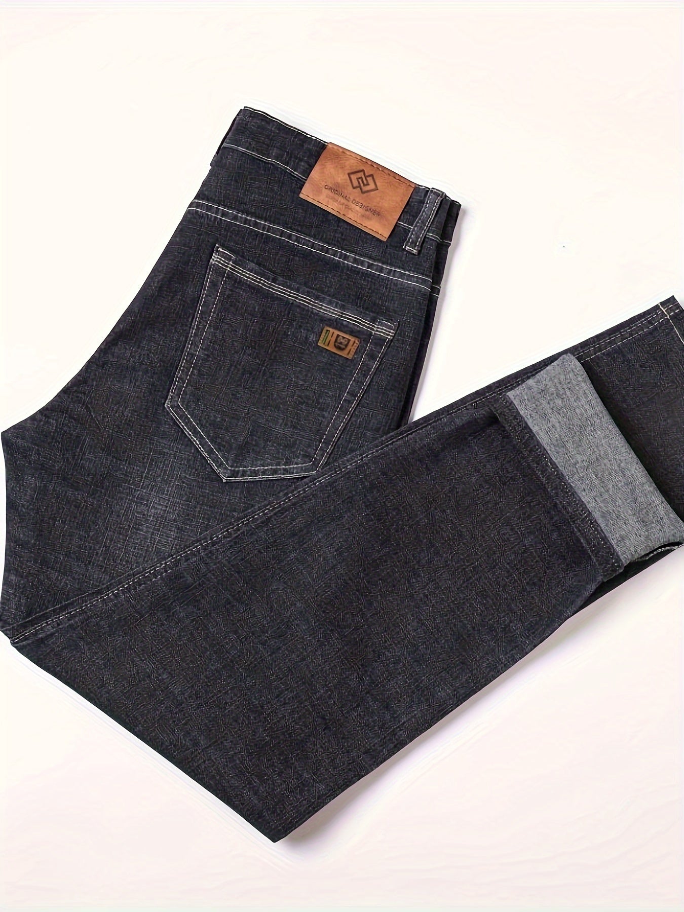 Fijne stretch denim heren jeans (straight legs)