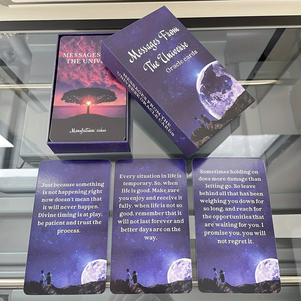 Mooi kaartendek boodschappen vanuit het universum