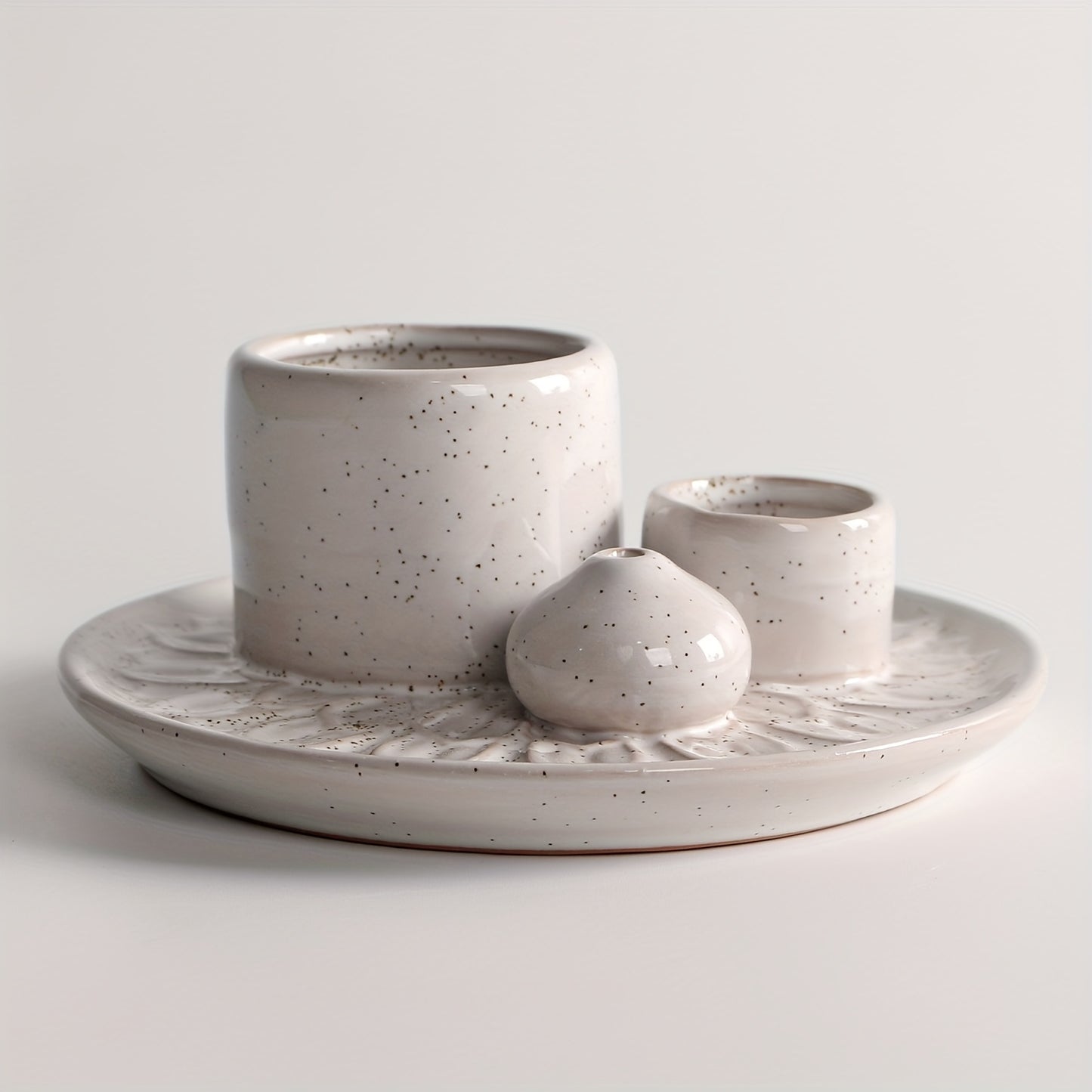 1pc 4-in-1 Ceramic Incense Burner Holder – Palo Santo & Sage Smudge Stand with Stick & Candle Holder, Elegant Home Decor for Meditation, Yoga, and Aromatherapy Relaxation, Home Relaxation | Rustic Ceramic Holder | Terracott