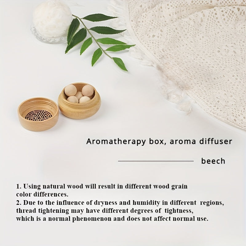 Wooden Essential Oil Diffuser, Incense Box And Wooden Ball Set, Retro Hollow Screw Bottle Cap, Home And Car Perfume Decoration, Volatile And Lasting Fragrance, Create a Fragrant And Comfortable Environment, The Ideal Gift.