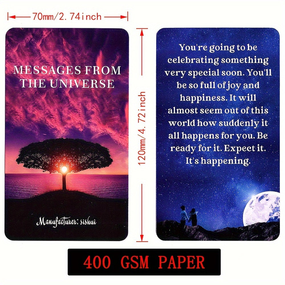 Mooi kaartendek boodschappen vanuit het universum