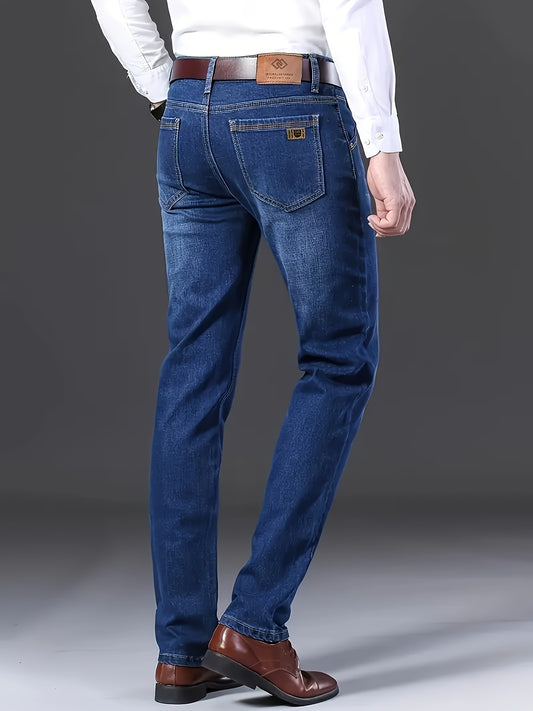 Fijne stretch denim heren jeans (straight legs)