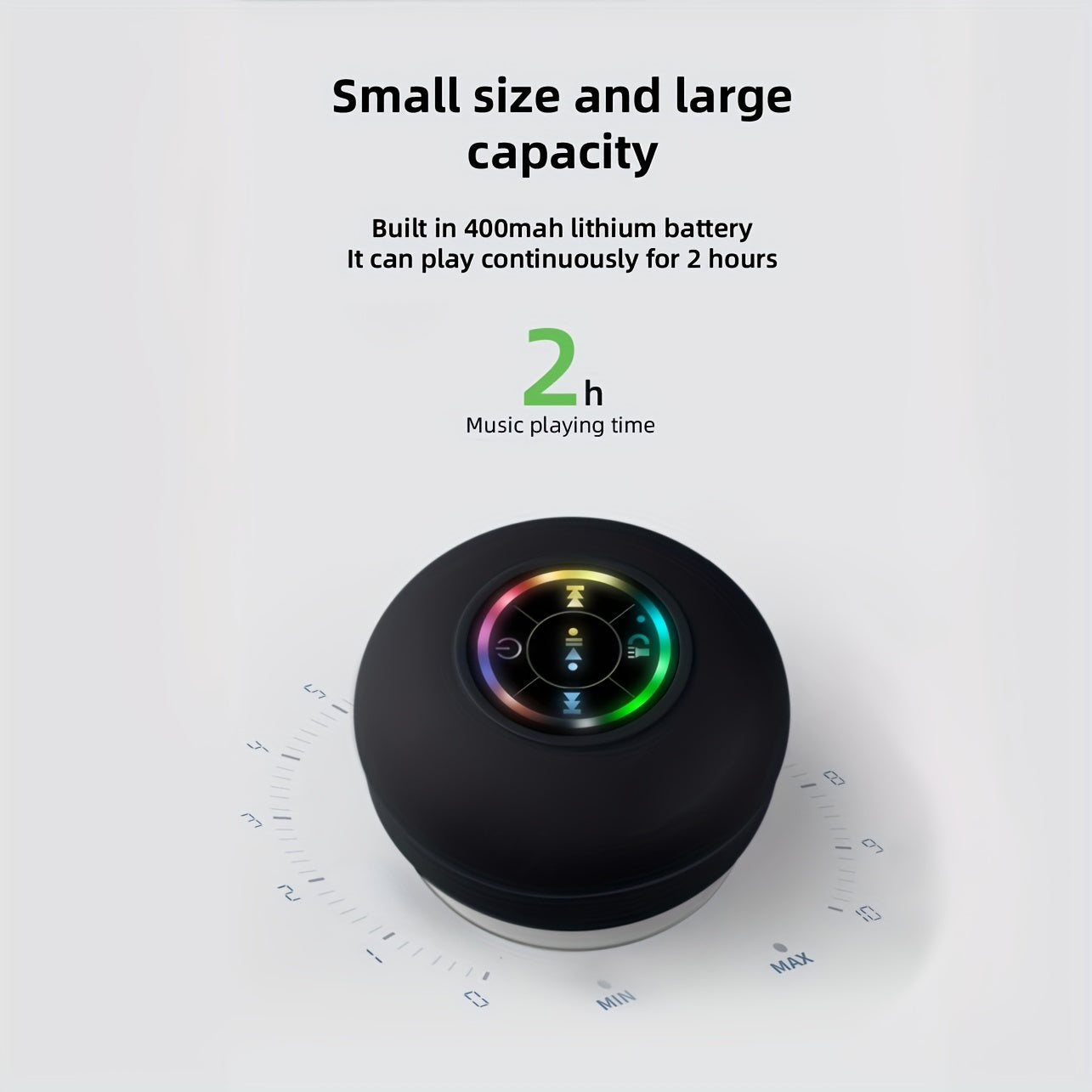 [Popular Choice] Portable Waterproof Wireless Speaker with Suction Cup - USB Rechargeable, 2-Hour Playtime, Ideal for Parties, Bathroom, Travel & Outdoor Use