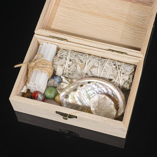 Natural Crystal- Wooden Gift Box Set, Home Decoration, Suitable for Desktop Decoration, Suitable for Living Room/Bedroom/Office, The Best Gift for Family And Friends., Office Decor, Bedroom Decor, Decorative Storage, Stylish
